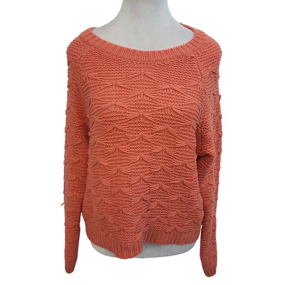 Sophie Rue Size S Coral Pink Dragonfly Knit Sweater Feminine Chic - Picture 1 of 10